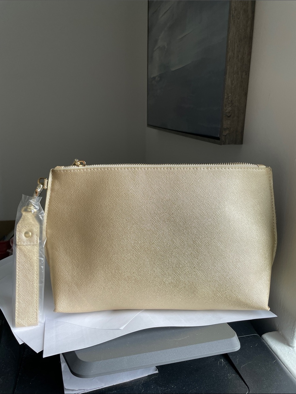 Estée Lauder Gold Wristlet Clutch Bag-large size